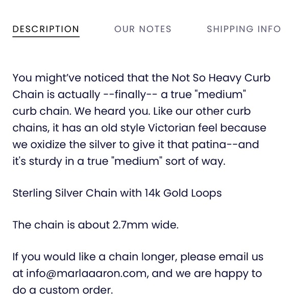 Marla Aaron Not So Heavy Curb Bracelet Chain - Picture 4 of 5